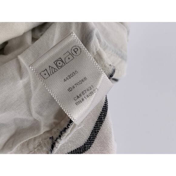 ANN TAYLOR LOFT Women's Petite Black-Cream Striped Linen-Blend Jumpsuit SZ XSP - Picture 9 of 11